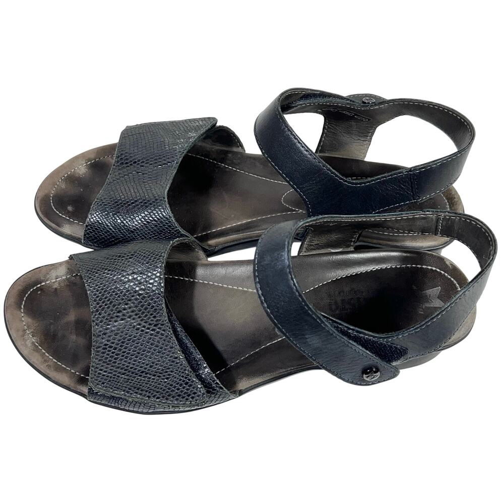 Mephisto Pattie Leather Sandal Size 39 Women 8-8.5 Black Python Skin Used